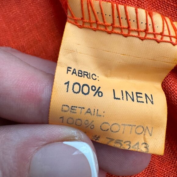 Bellombra Linen Tunic Top Women 2X Italy Textured Short Sleeve Oversized Lightwe - Picture 4 of 7